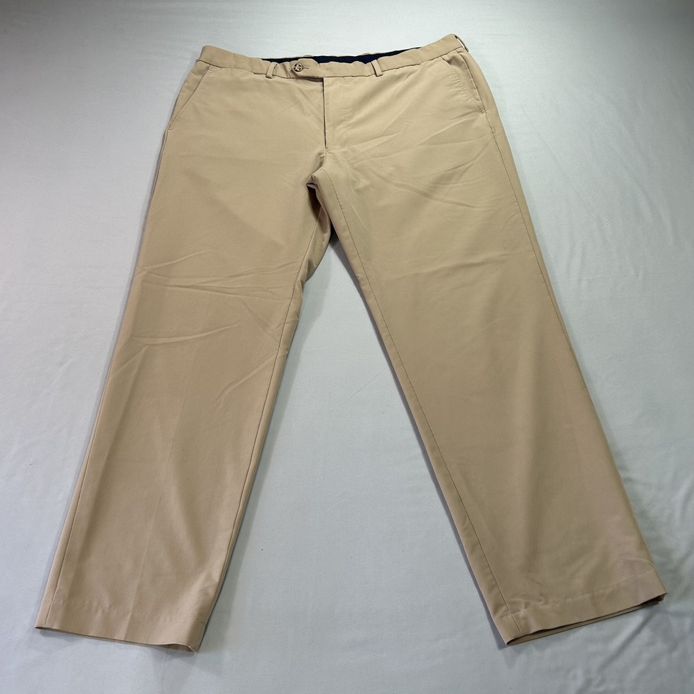 Nautica Pants Mens 40x30 Khaki Beige Stretch Classic Fit Flat Front Dress Casual